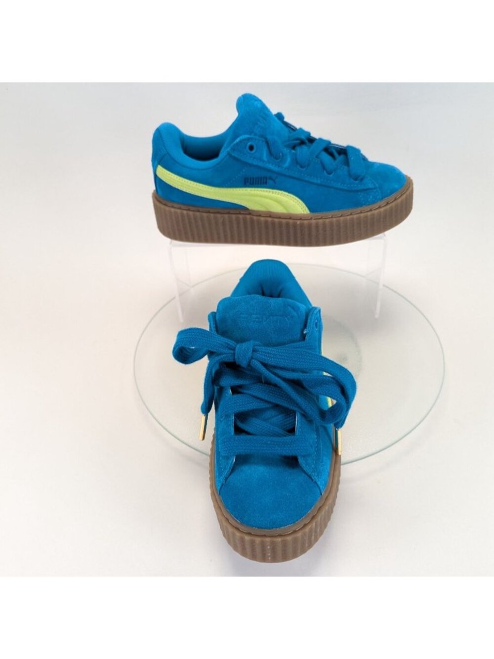 PUMA Fenty Creeper Phatty Womens 6.5 Speed Blue Lime Platform Sneakers Shoes - Picture 3 of 9
